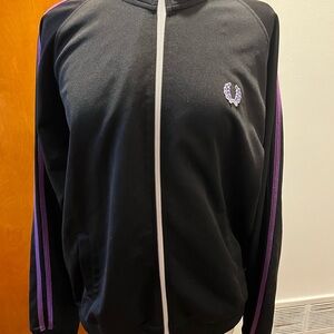 Fred Perry Black Jacket with Purple Accents track jacket
